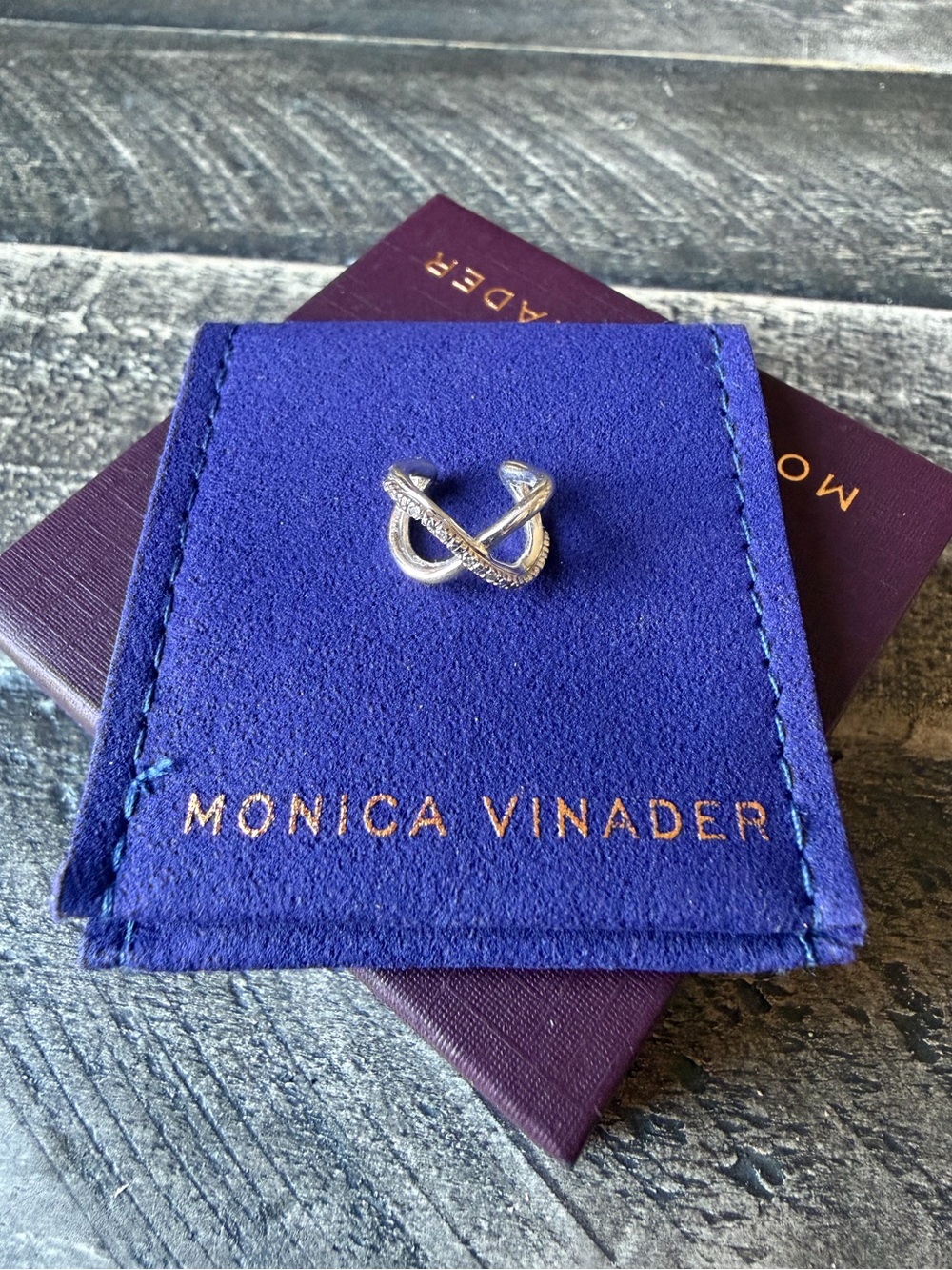 Monica Vinader Riva Crossover Diamond Ear Cuff